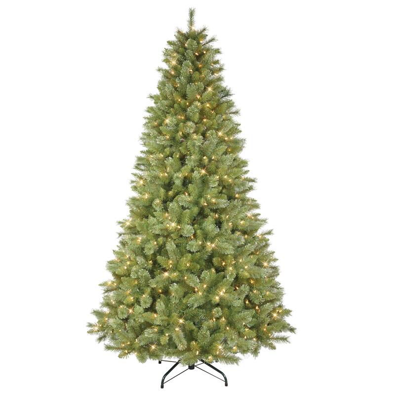 7.5' Pre-lit Light Green PVC/Hardneedle Tree