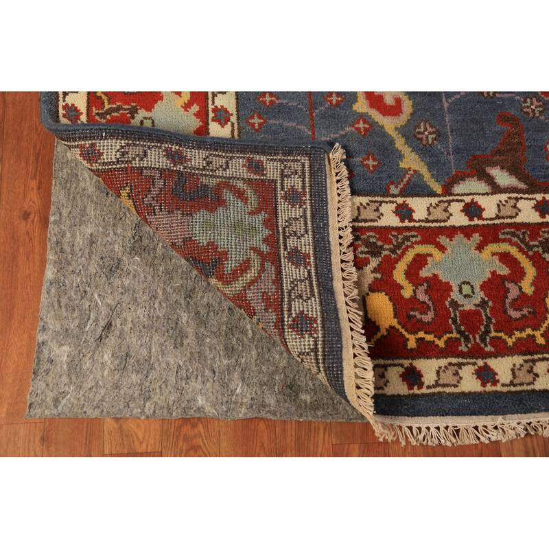 Navy Blue Oushak Indian Area Rug Handmade Wool Carpet - 8'0"x 9'8"