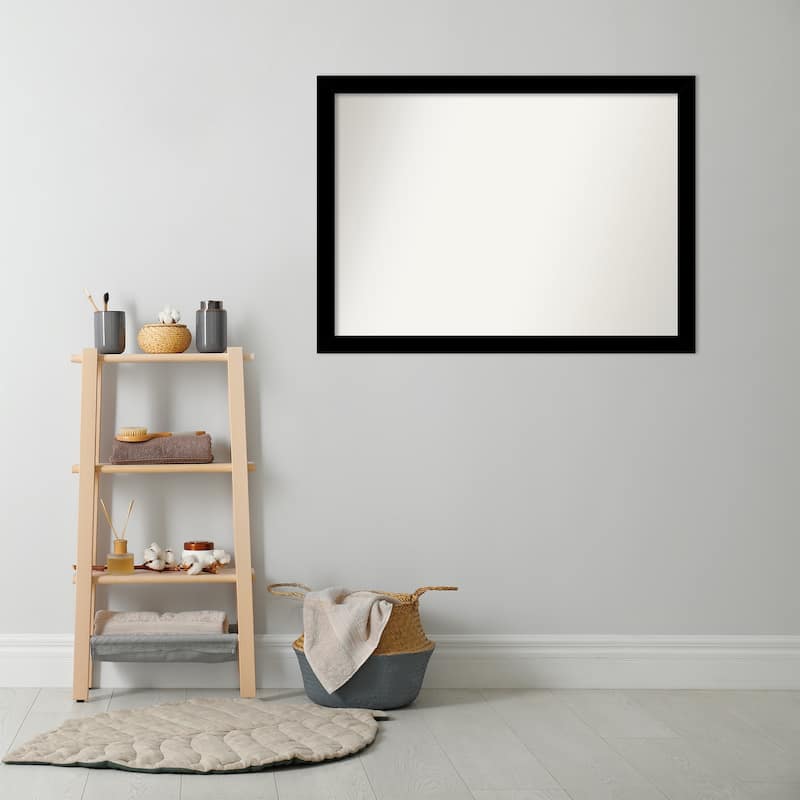 Basic Narrow Non-Beveled Wood Framed Bathroom Vanity Wall Mirror