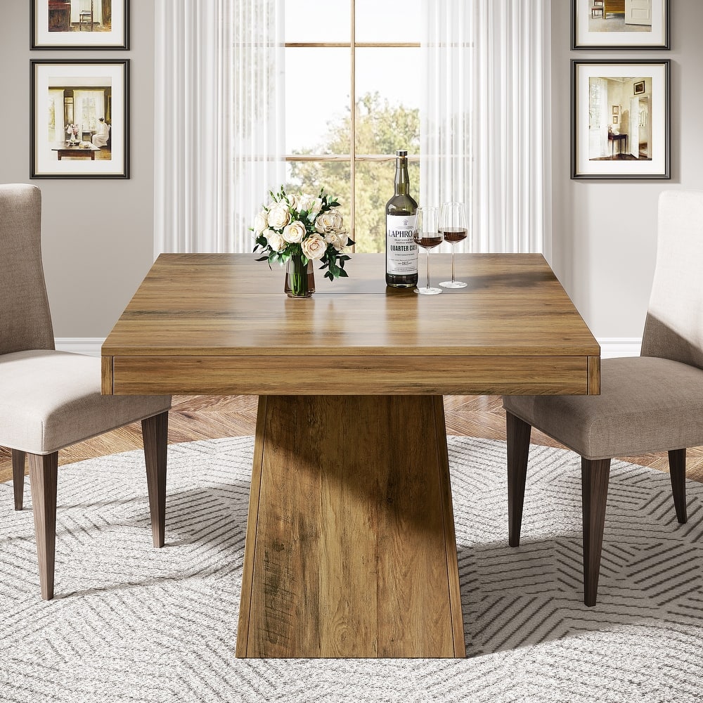 31.5-Inch Square Dining Table for 4, Farmhouse Kitchen Table for Dining Room - 31.5"D x 31.5"W x 29.53"H