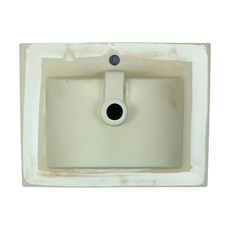 Luke White Porcelain Rectangular Drop-in Sink Self-Rimming with Overflow