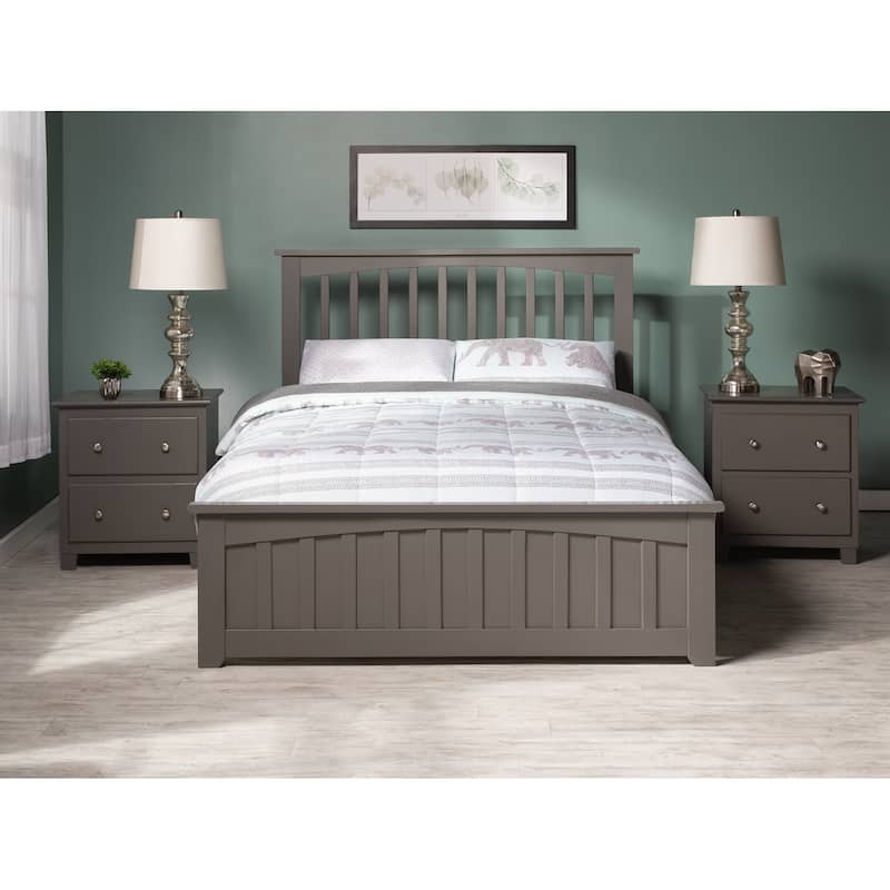Mission Full Platform Bed in Grey