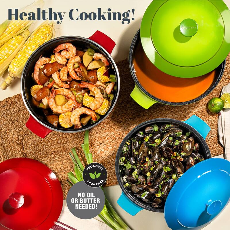 Granitestone Dutch Oven 5 Qt Nonstick Cooking Pot With Lid