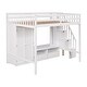 preview thumbnail 8 of 12, Kids and Baby Full Size Loft Bed with Wardrobe,Storage Table and Staircase