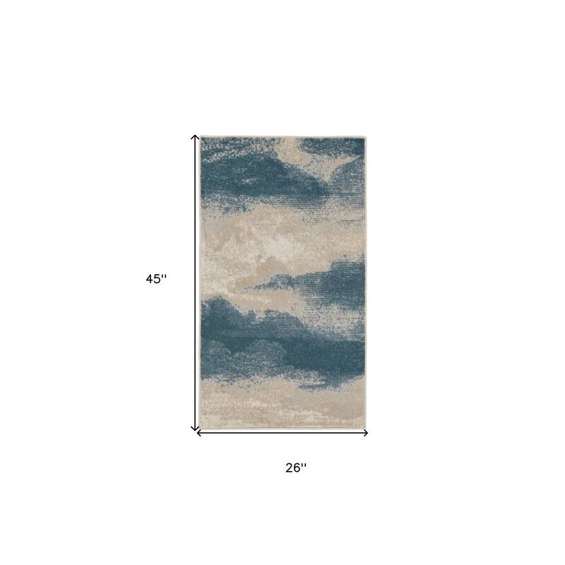 Power Loomed Abstract Modern Stain Resistant Area Rug