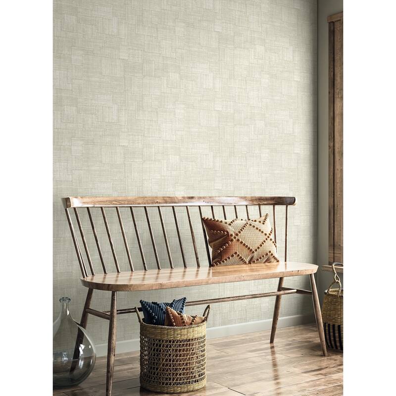 Seabrook Designs Woven Blocks Embossed Vinyl Unpasted Wallpaper