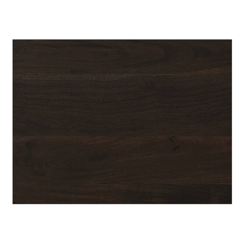 NADAAL STUDIOS Sterling Brown Solid Acacia Queen Platform Bed with Organic Edge Headboard and Steel Legs