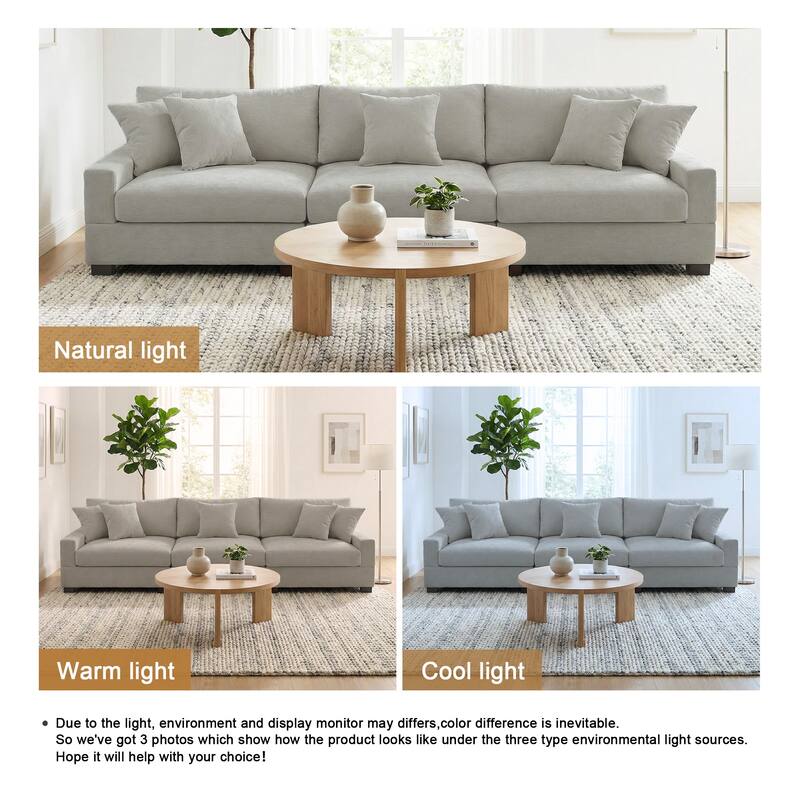 Oversized Chenille Modular Sectional Sofa With Deep Seat