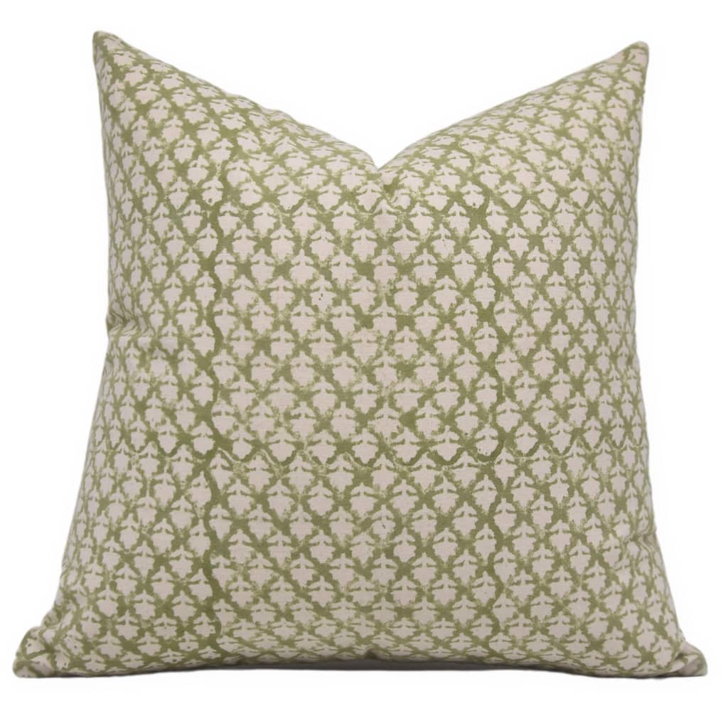 Fabdivine Bohemian Floral Green Pillow Cover Handmade Cotton for Fall Décor Block Print Chair Hotel Bedroom, Pink City