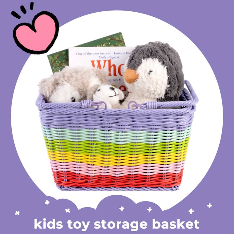 Small Front Bike Basket, Picnic Wicker Basket with Handle - 9.75"D x 7"W x 6"H