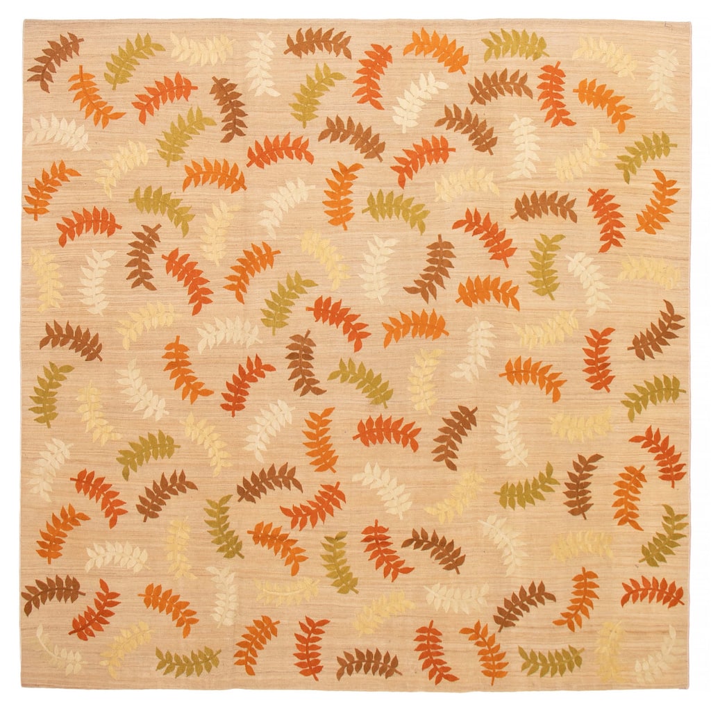 ECARPETGALLERY Flat-Weave Ankara FW Beige Cotton, Jute Kilim - 10'0 x 10'0