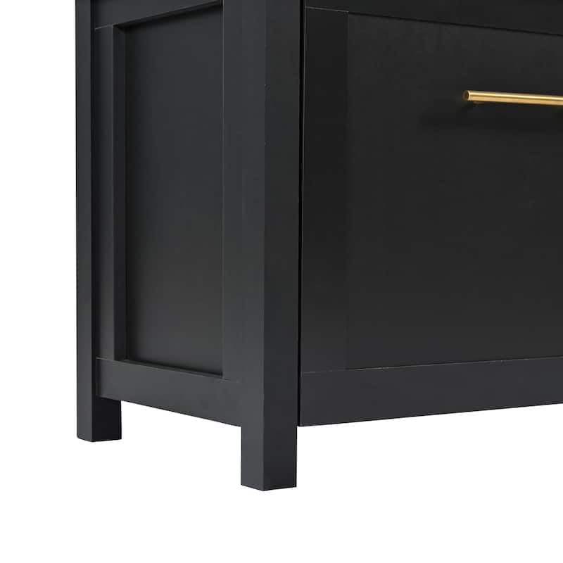 Roomfitters Mudroom 4-in-1 Hall Tree with Storage Bench, Versatile Coat Rack with 6 Golden Hooks and Multiple Storage Sections