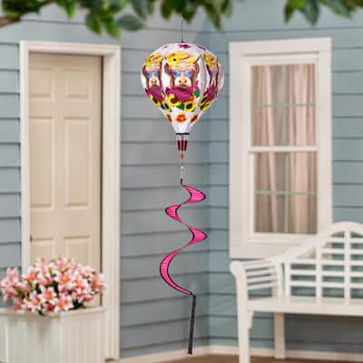 55" Summer Highland Cow Balloon Spinner