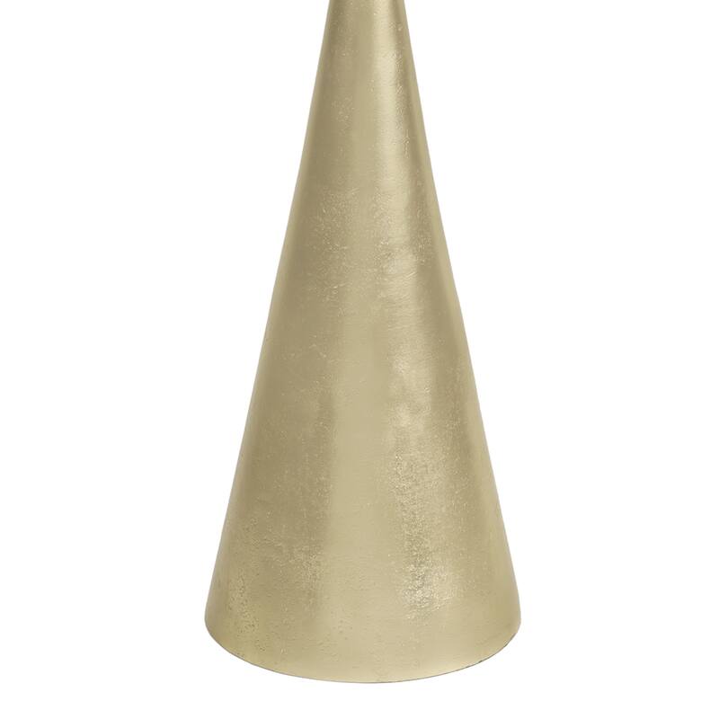 Ziggy 22" Contemporary Metal Drink & End Table w/ White Marble & Cone Base, By JONATHAN Y