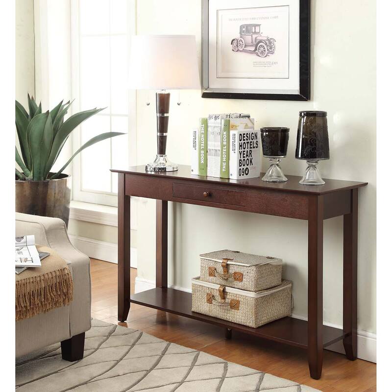Convenience Concepts American Heritage 1 Drawer Console Table with Shelf - Espresso