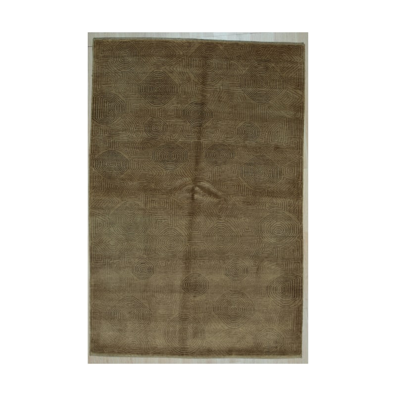 Brown Transitional Ningxia Rug, Chinese Area Rug