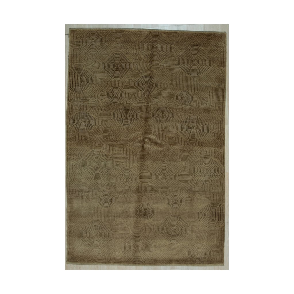 Brown Transitional Ningxia Rug, Chinese Area Rug