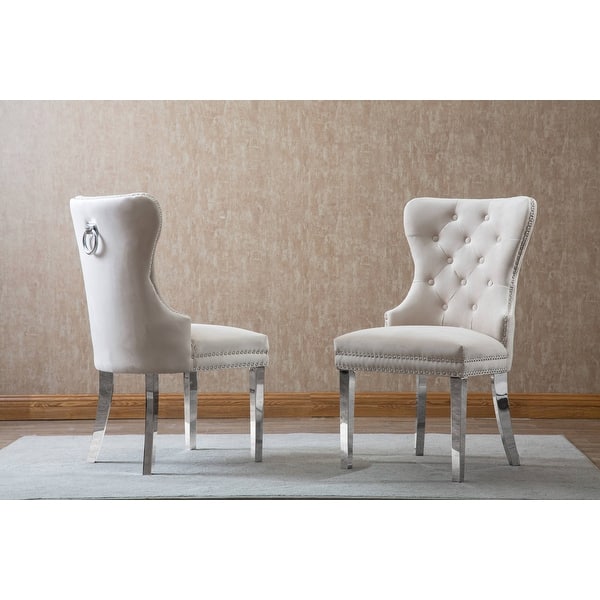 Best Quality Furniture Buttontufted Dining Chairs Set of 2 Bed Bath