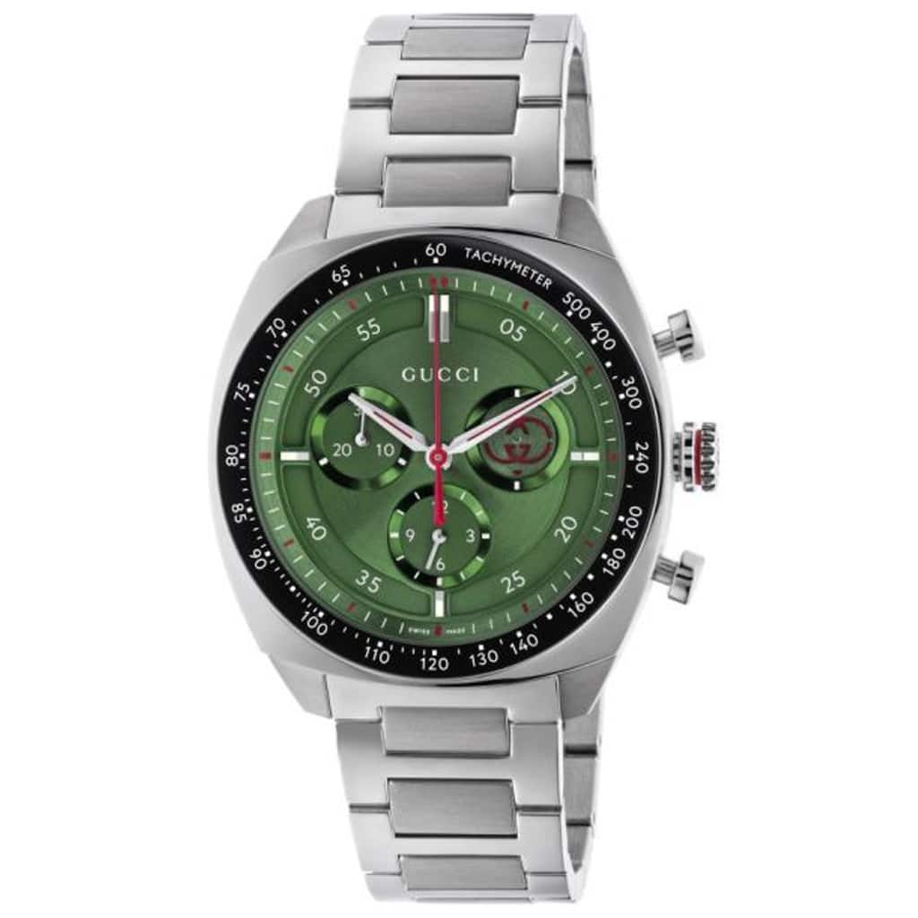 Gucci Men's Interlocking Green Dial Watch - YA142318 - One Size