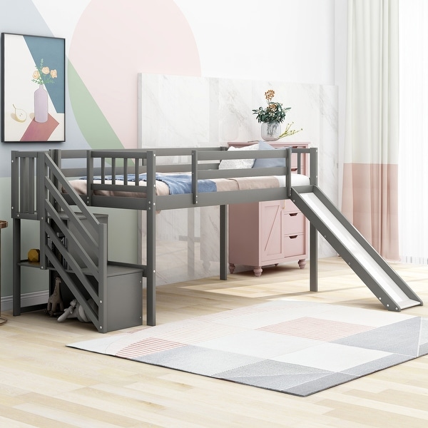 loft bed with slide and stairs