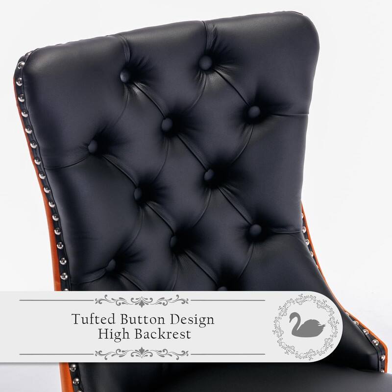 Tufted Naliheads Solid Wood Upholstered Dining Chairs (Set of 8)