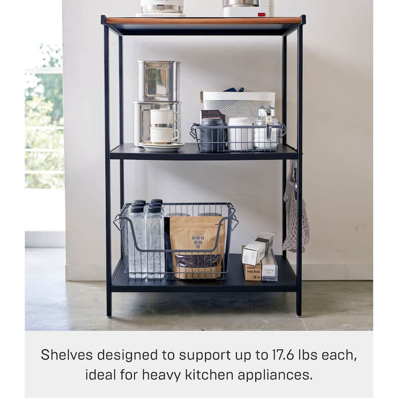 Yamazaki Home Storage Rack - Three Sizes, Steel, 35-Inch, Holds 64.9 lbs, Adjustable - L 18.31 x W 23.62 x H 35.43 inches