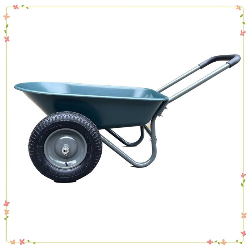 4 Cu Ft Heavy-Duty Steel Utility Wagon with Dump Bed 600 lb Capacity Green