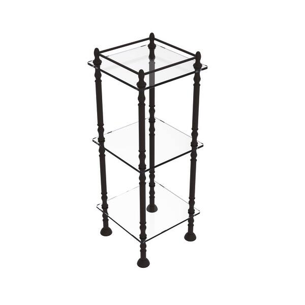 Allied Brass Three Tier Etagere with 14-in x 14-in Shelves in Polished Brass