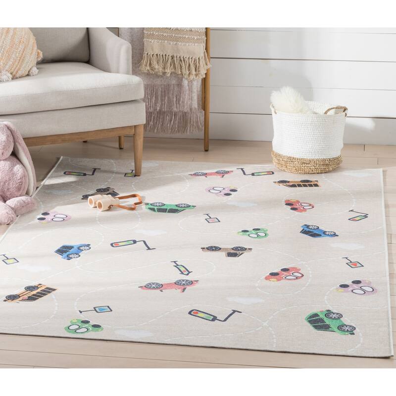 Well Woven Kids Rugs Traffic Modern Machine Washable Area Rug