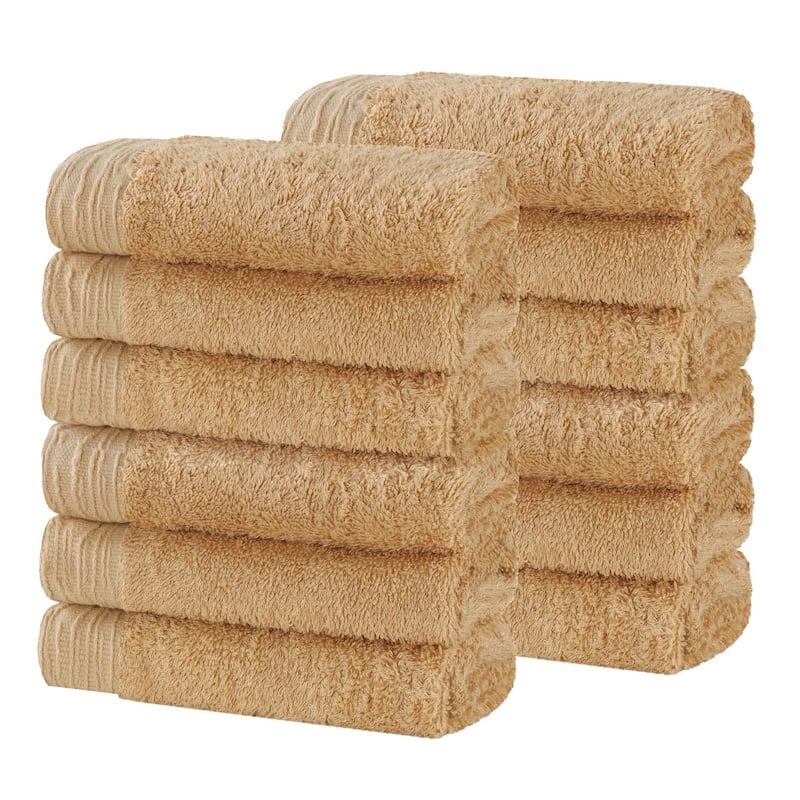 Superior Sierra Rayon From Bamboo Cotton Blend Face Towel Washcloth Set of 12