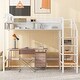 preview thumbnail 2 of 23, Twin Metal Loft Bed with Storage Ladder & Upper Grid Shelf - 250LB Capacity