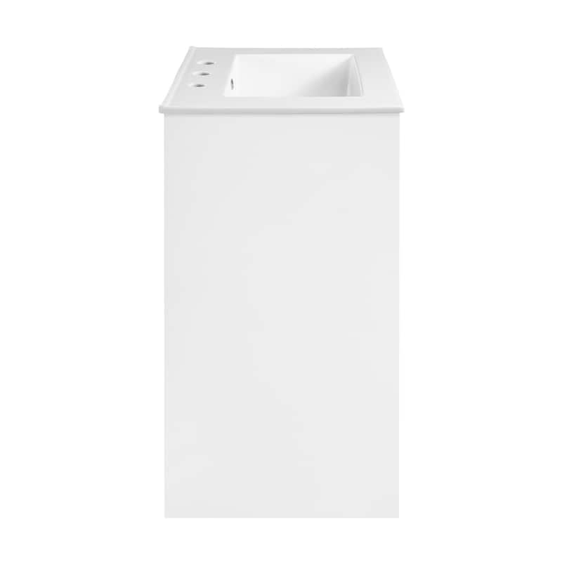 Virage 24 In. White Bathroom Vanity With White, 3-Hole Ceramic Sink Top