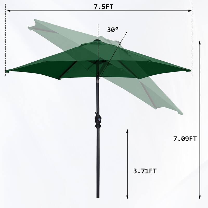 Ainfox 7.5ft Patio Umbrella Push Button Tilt Outdoor Market Umbrella Without Base