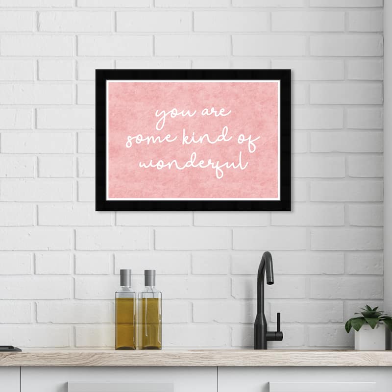 Wynwood Studio Prints Typography and Quotes Some Kind of Wonderful Pink and Transitional Wall Art Canvas Print - Black