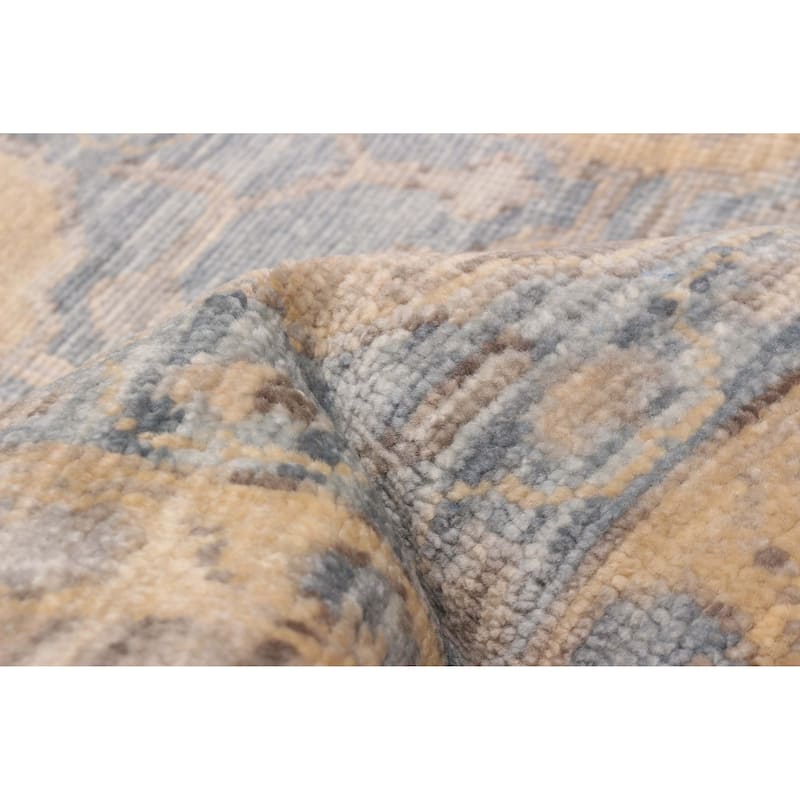 ECARPETGALLERY Hand-knotted Mamluk Light Blue Wool Rug - 12' 1" x 15'