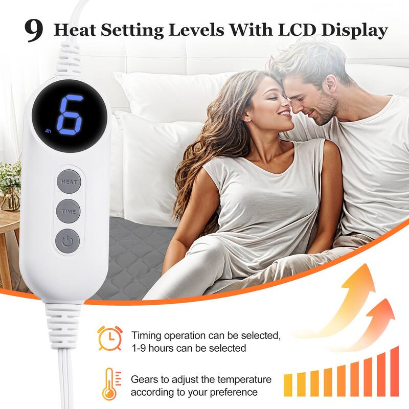 Temperature Regulating Quilted Electric Heated Mattress Pad