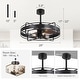 preview thumbnail 11 of 191, 16.5"/18.5"/20"/23.6"/24"/28" Vintage Distressed White Low Profile Caged Ceiling Fan with Light and Remote (7/6/5/3-Blade)