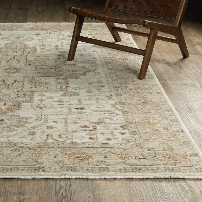 Style Haven Lucia Vintage Center Medallion Area Rug - Beige/ Gold - 5'3" x 7'6"