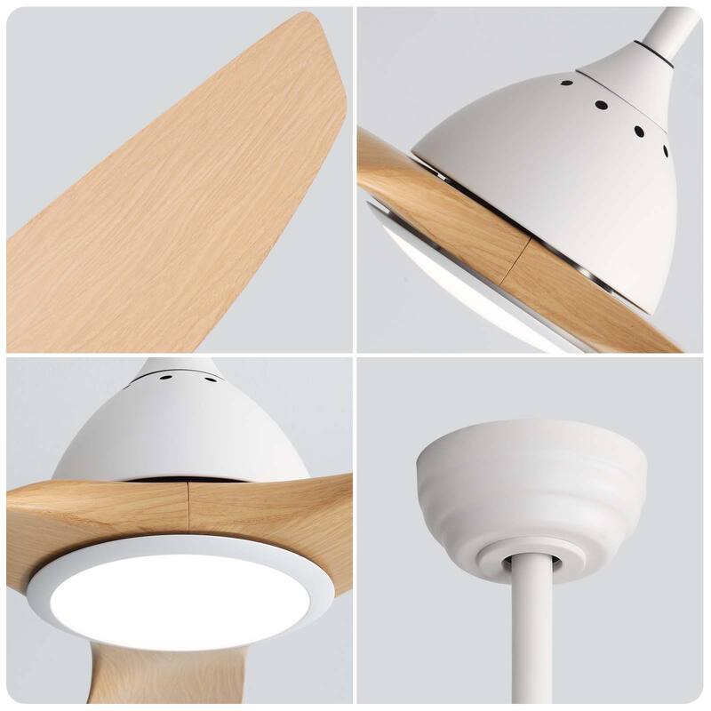 52 Inch Smart Ceiling Fan with Light Dimmable LED Ultra Quiet DC Motor for Large Rooms