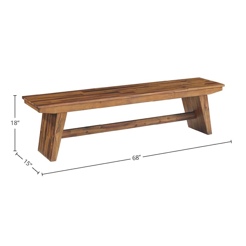Vantage Wooden Bench, Ornate Spice Acacia