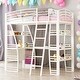 preview thumbnail 2 of 18, Twin Size Modern Style White Loft Bed with 4 Layers of Shelves and L-shaped Desk,Maximized Space,Easy Assembly