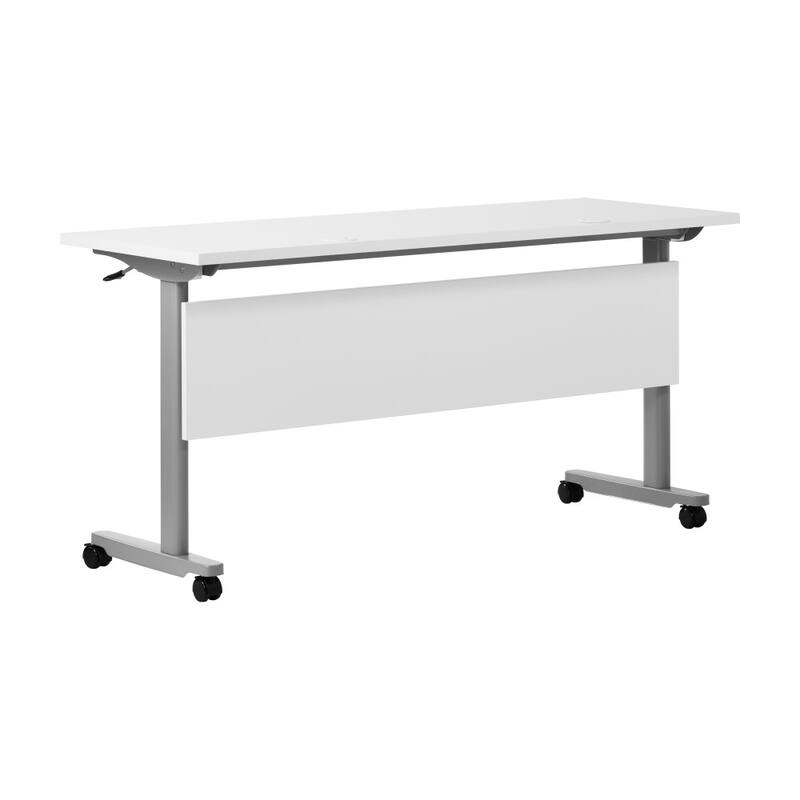 Commercial Nesting Flip Training Table with Steel Frame and T-Legs - 23.5"W x 60"D x 30"H