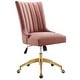 preview thumbnail 39 of 52, Empower Channel Tufted Performance Velvet Office Chair in Gold Teal