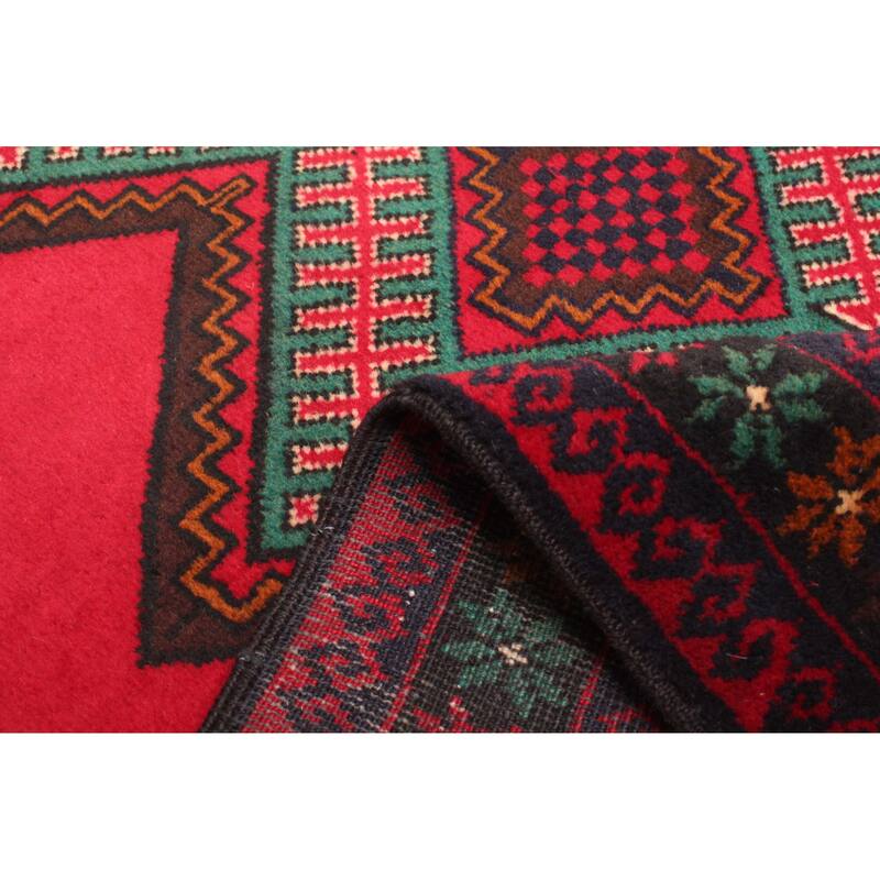 ECARPETGALLERY Hand-knotted Teimani Red Wool Rug - 2'11 x 4'8