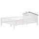 preview thumbnail 4 of 16, Full Size Wood Platform Bed with House-shaped Headboard, LED Light, and Built-in Storage, White