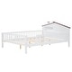 preview thumbnail 4 of 16, Full Wood Platform Bed with LED & Storage, House Headboard