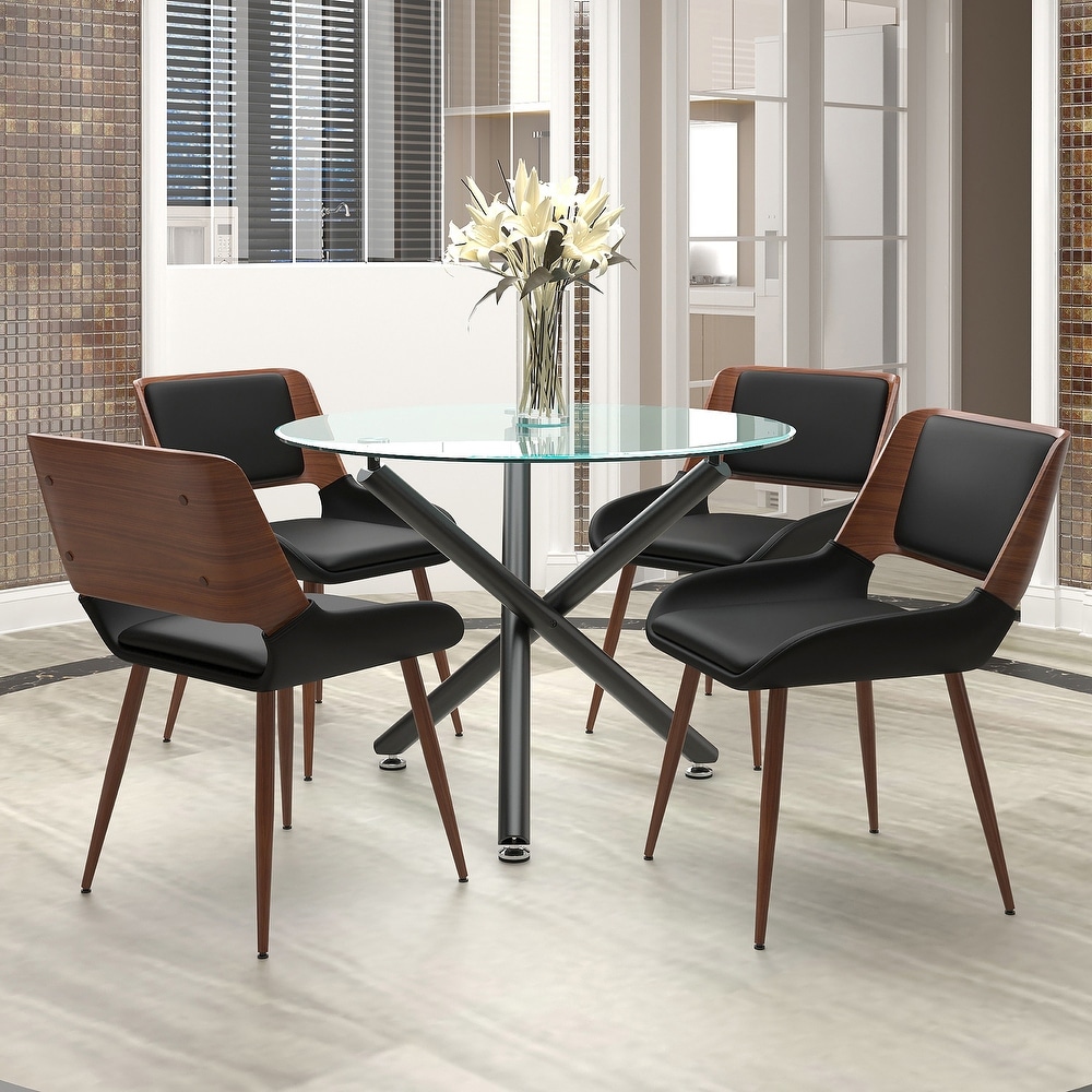 delmon walnut 5 pc oval dining set