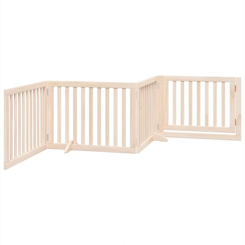 vidaXL Dog Gate Poplar wood Foldable Dog Gate Rectangular