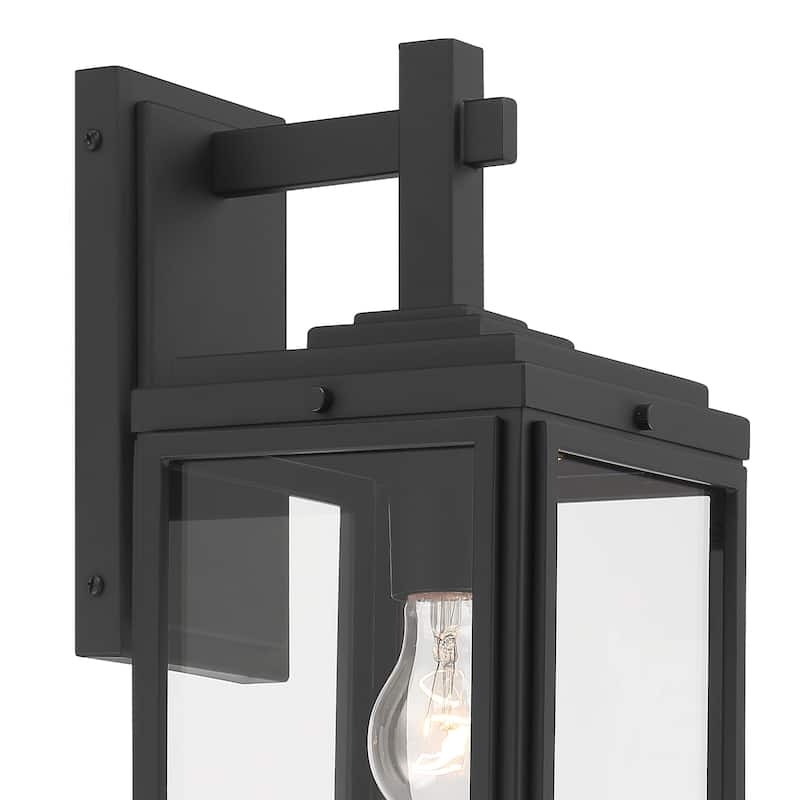 Byron 1 Light Matte Black Outdoor Wall Mount - 6.5"W x 17"H x 7.75"D