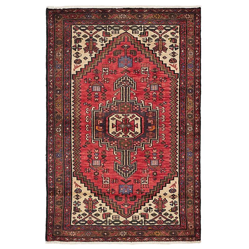 ECARPETGALLERY Hand-knotted Andelz Red Wool Rug - 3'3 x 4'11